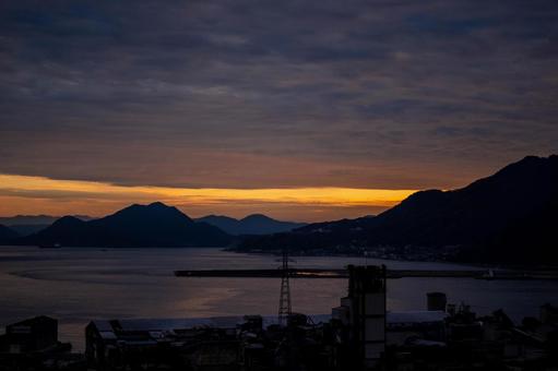 「道の駅 みはら神明の里」からの景色 三原,広島県,三原の街並みの写真素材