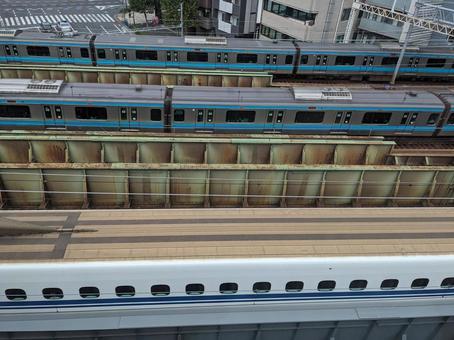 走る！高速新幹線！ 新幹線,電車,線路の写真素材