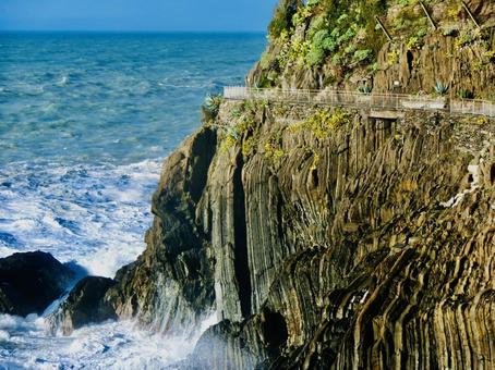 Photo, cliff, along the cliff, sea, 