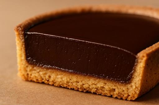 チョコレートタルト断面超接写 チョコレートタルト断面超接写の写真
