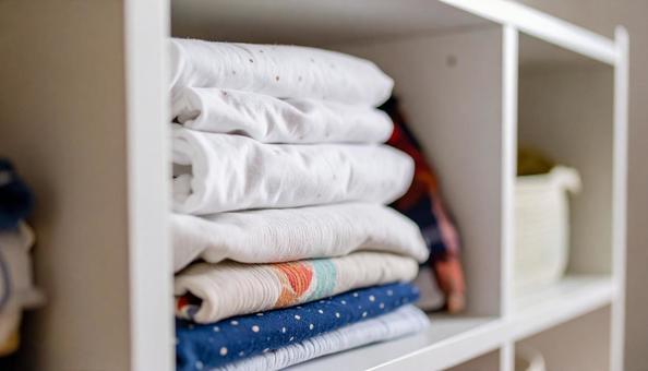 衣類収納・洋服のたたみ方・白い引き出し 衣類収納・洋服のたたみ方・白い引き出しの写真