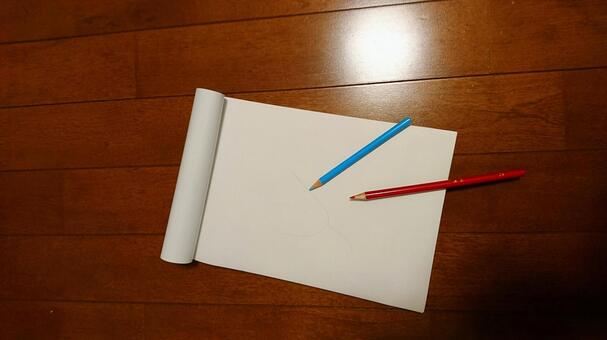 Memo, drawing, colored pencil Memo, drawing, colored pencil