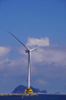 洋上風力発電機 洋上風力発電機 洋上,風力発電機,海洋の写真素材