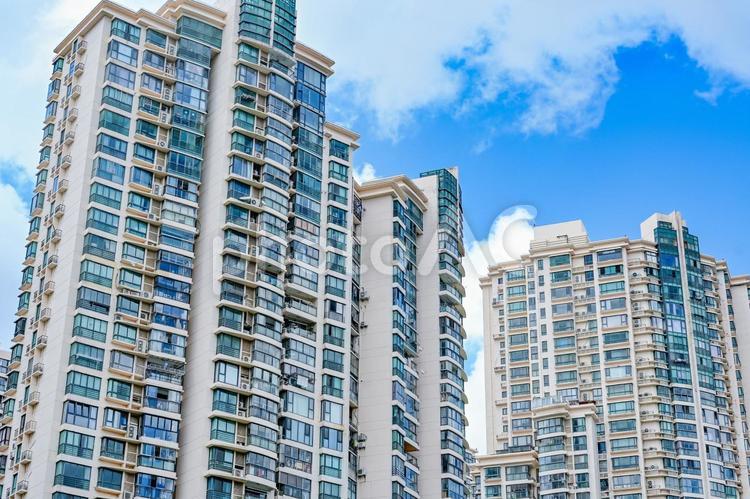 中国社会・上海の高層マンション群 上海,マンション,住宅の写真素材