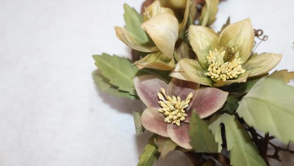 フラワー余白 リース,飾り,かわいいの写真素材