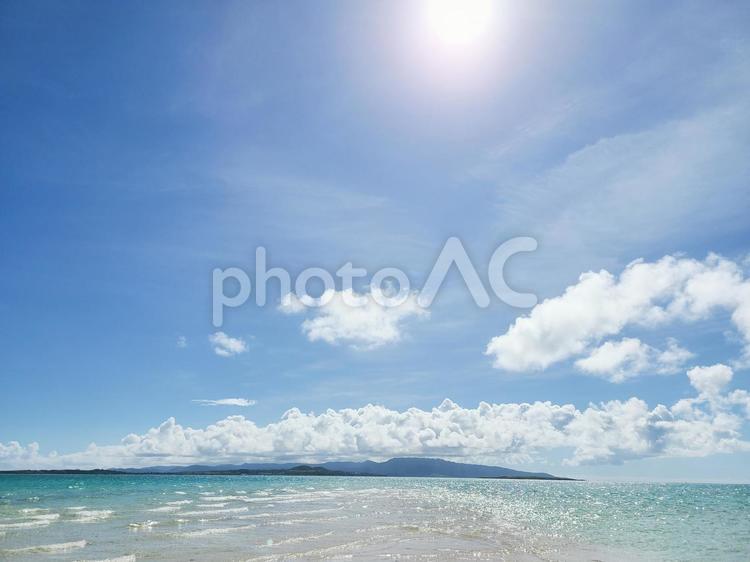 夏の空と海 空,青空,夏の空の写真素材