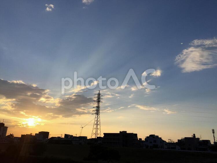 夕暮れ 風景,屋外,景色の写真素材