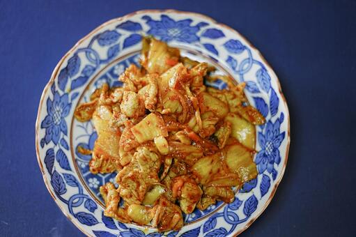 豚キムチ炒め 食事,食卓,豚肉の写真素材