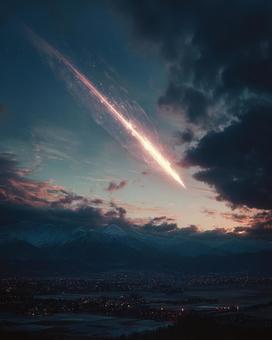 海に迫る巨大隕石の脅威 海に迫る巨大隕石の脅威の写真