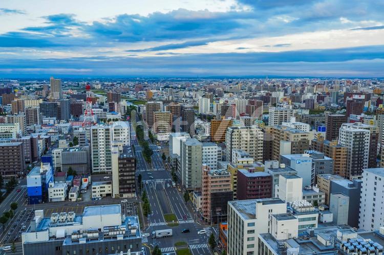 札幌テレビ塔からの展望風景 北海道観光 札幌,大通公園,大通り公園の写真素材