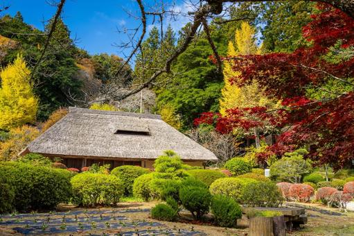 旧佐藤家住宅の秋⑹ 家,古民家,旧佐藤家住宅の写真素材
