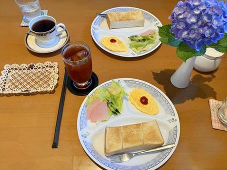 カフェのモーニングセット カフェのモーニングセット カフェ,喫茶店,モーニングの写真素材