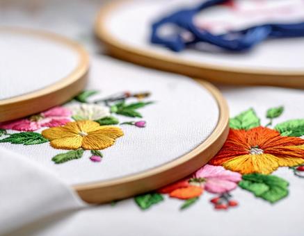 刺繍の作品づくりの写真