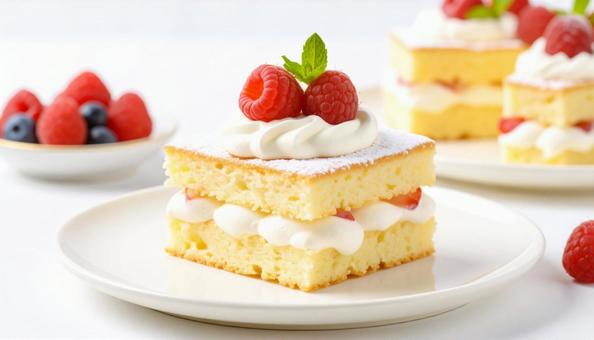 美味しそうなラズベリーのケーキ 美味しそうなラズベリーのケーキの写真