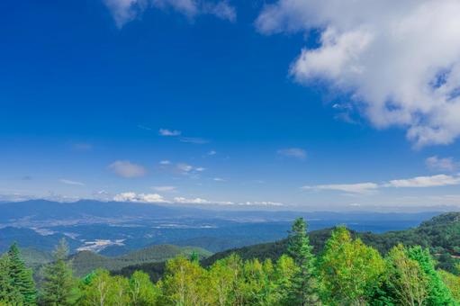 美ヶ原高原の風景 青空と高原 美ヶ原高原の風景 青空と高原 美ヶ原高原,八ヶ岳高原,展望台の写真素材