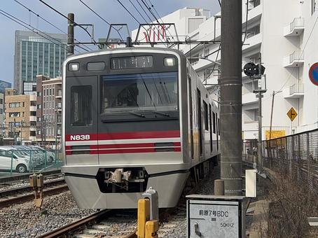 京成松戸線 N800形 登場時塗装 京成松戸線 N800形 登場時塗装 松戸線,京成松戸線,n800形の写真素材