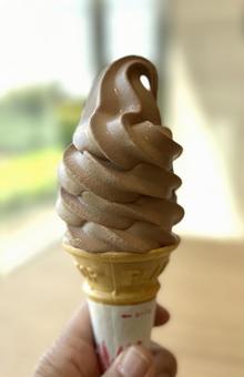 Chocolate flavoured soft serve ice cream, soft cream, ice cream, cold, JPG