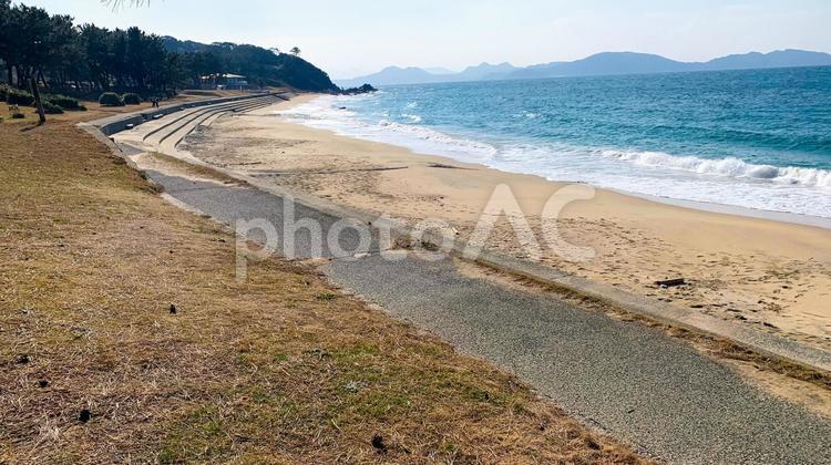 志賀島の美しい下馬ヶ浜の風景 志賀島,下馬ヶ浜,福岡県の写真素材