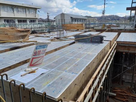 工事現場 鉄筋,型枠,足場の写真素材