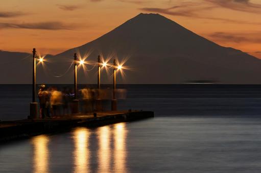 Photo, haruoka pier, pier, sunset sky, 