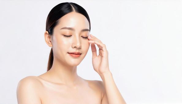 ビューティーイメージ 目をつむる女性 ビューティーイメージ 目をつむる女性の写真