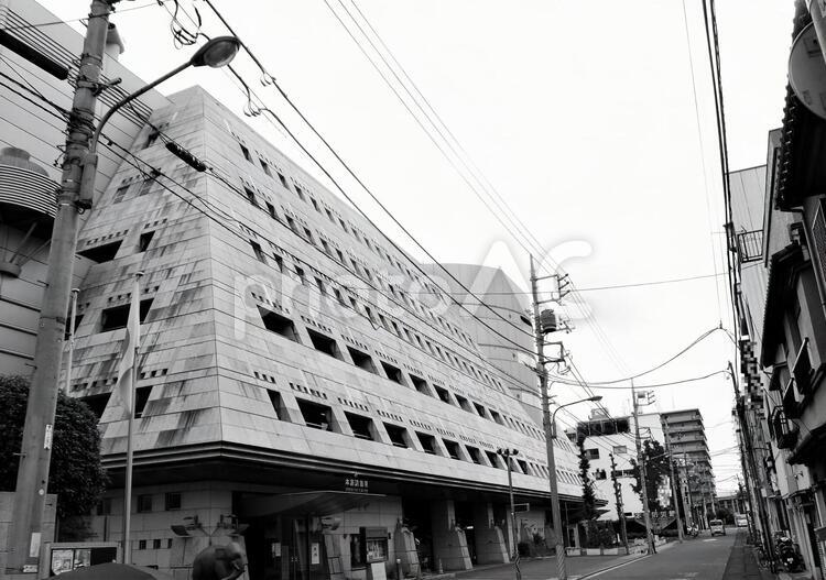本所消防署　白黒 本所消防署,消防署,白黒の写真素材