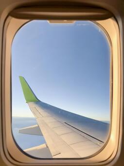 飛行機の窓からの景色 飛行機,航空機,旅客機の写真素材