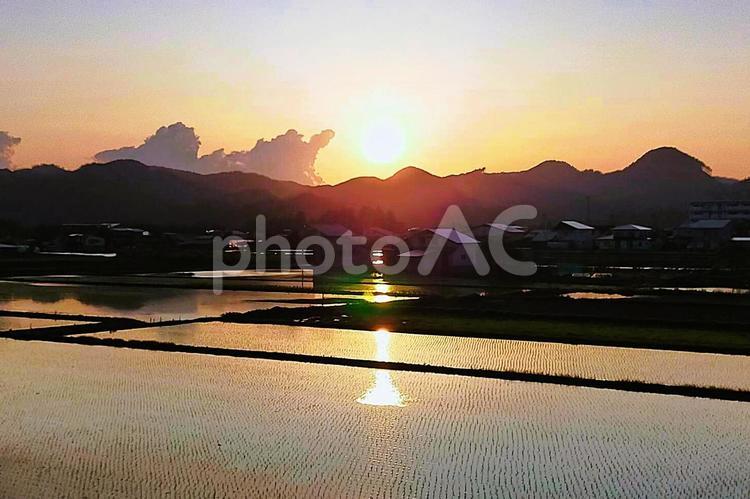 2025年5月の里山9 夕日,夕映え,夕暮の写真素材