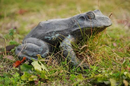 福岡 駕与丁公園 カエルの銅像１ カエルの銅像,銅像,ブロンズ像の写真素材