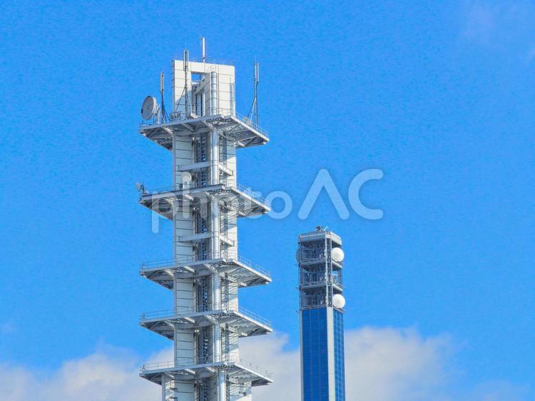 通信のイメージ アンテナ,パラボラアンテナ,電波の写真素材