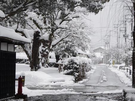 まちなか雪景色 雪景色,冬景色,旅情の写真素材