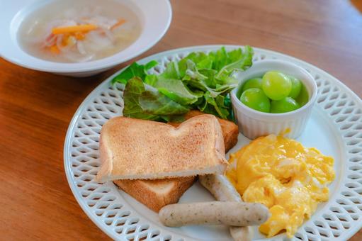 洋風モーニングの朝食 洋風モーニングの朝食 朝食,洋食,トーストの写真素材