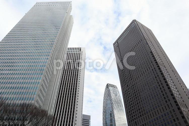 新宿　街並み ビル群,新宿,街並みの写真素材