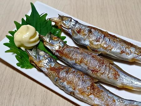 焼きししゃも 焼きししゃも,ししゃも,和食の写真素材