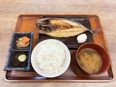 鯖の開き定食 鯖の開き定食 魚料理,定食,焼き魚の写真素材