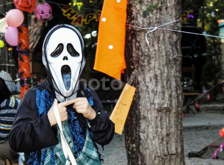 モジモジくんの見習い死神さん ハロウィン,悪魔,ホラーの写真素材