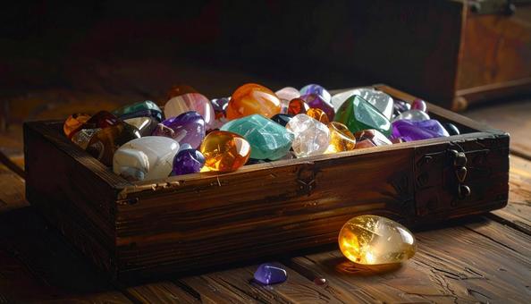 ルースケールに入れた宝石たちの写真