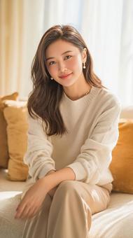 心地よい時間と女性 心地よい時間と女性の写真