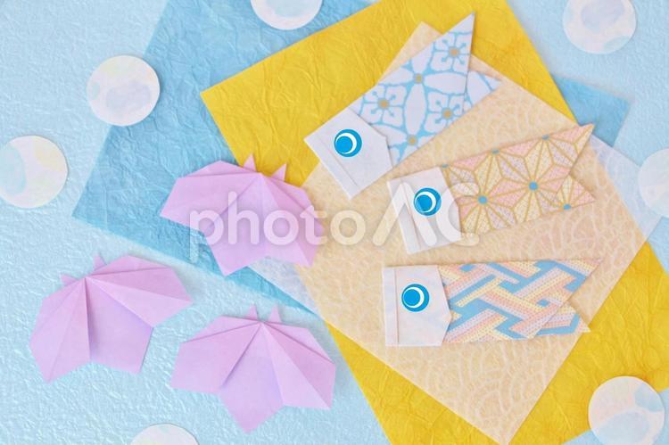 和紙の手作り鯉のぼり 鯉のぼり,子供の日,端午の節句の写真素材
