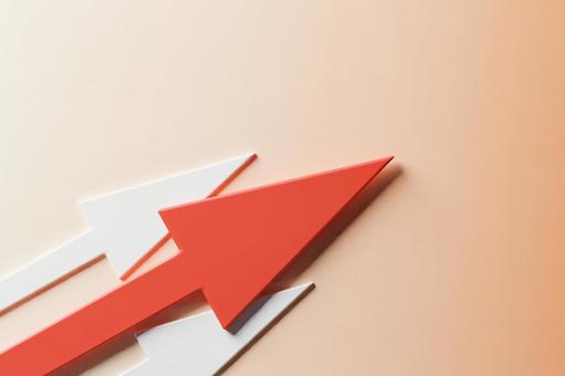 Red and white diagonal upward arrow, JPG Red and white diagonal upward arrow, arrow, right shoulder up, upward, JPG