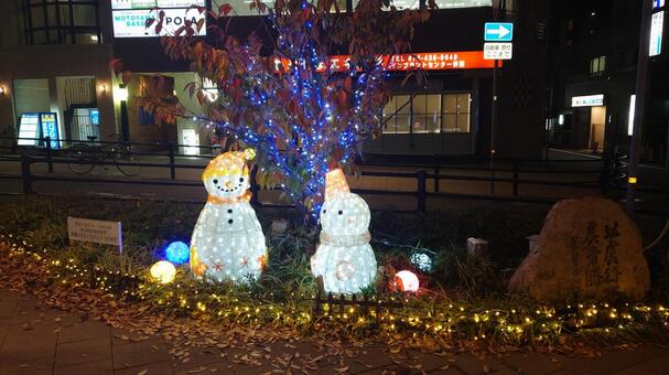 摂津本山駅南側のイルミネーション イルミネーション,神戸市,摂津本山駅の写真素材