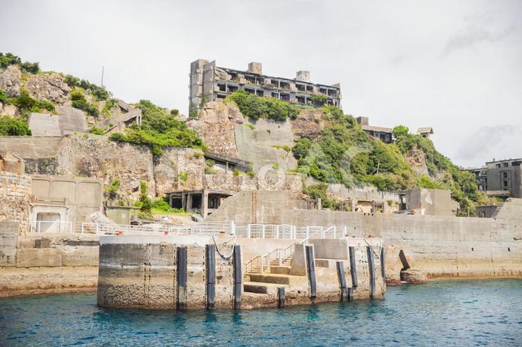 長崎県　軍艦島（端島）の風景 軍艦島,端島,長崎県の写真素材