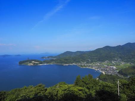 周防大島飯の山展望台から見た風景 周防大島飯の山展望台から見た風景 周防大島,飯の山,海の写真素材