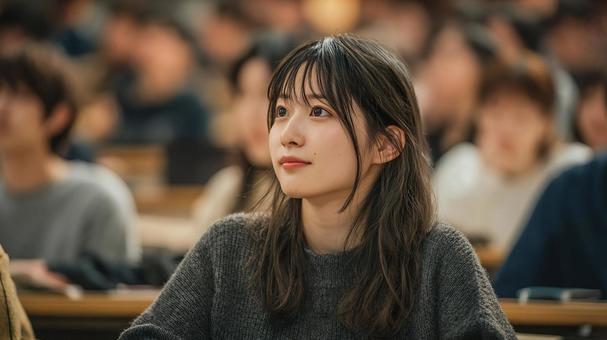 講義を聴く女子大生02 講義を聴く女子大生02の写真
