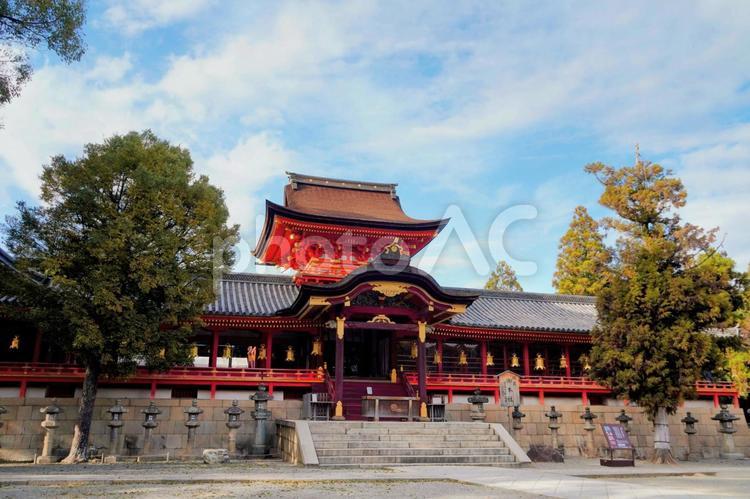 京都府八幡市の国宝「石清水八幡宮」 京都,八幡,国宝の写真素材