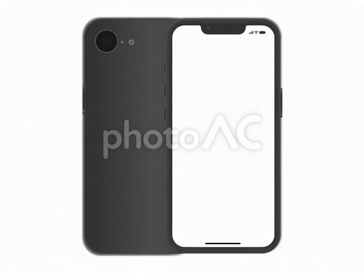PSD画面くりぬき　iPhone最新黒 スマートフォン,スマホ,iphone16eの写真素材