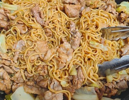 焼きそば 焼きそば 焼きそば,麺類,夕飯の写真素材