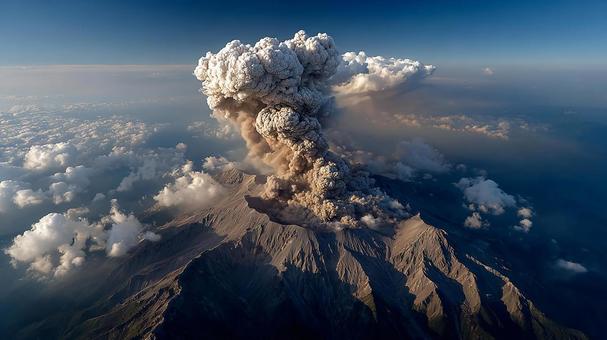 自然の脅威を象徴する火山噴火の瞬間 自然の脅威を象徴する火山噴火の瞬間の写真