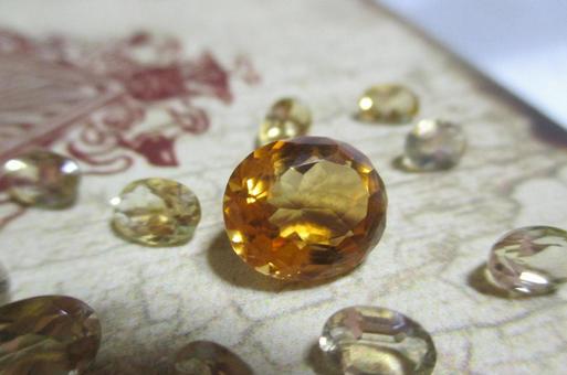 シトリン シトリン,天然石,ルースの写真素材