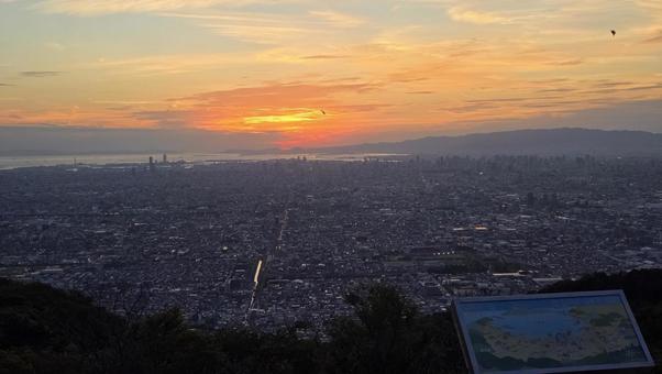 夜景ぼくらの広場（生駒山／なるかわ園地） ぼくらの広場,生駒山,夜景スポットの写真素材